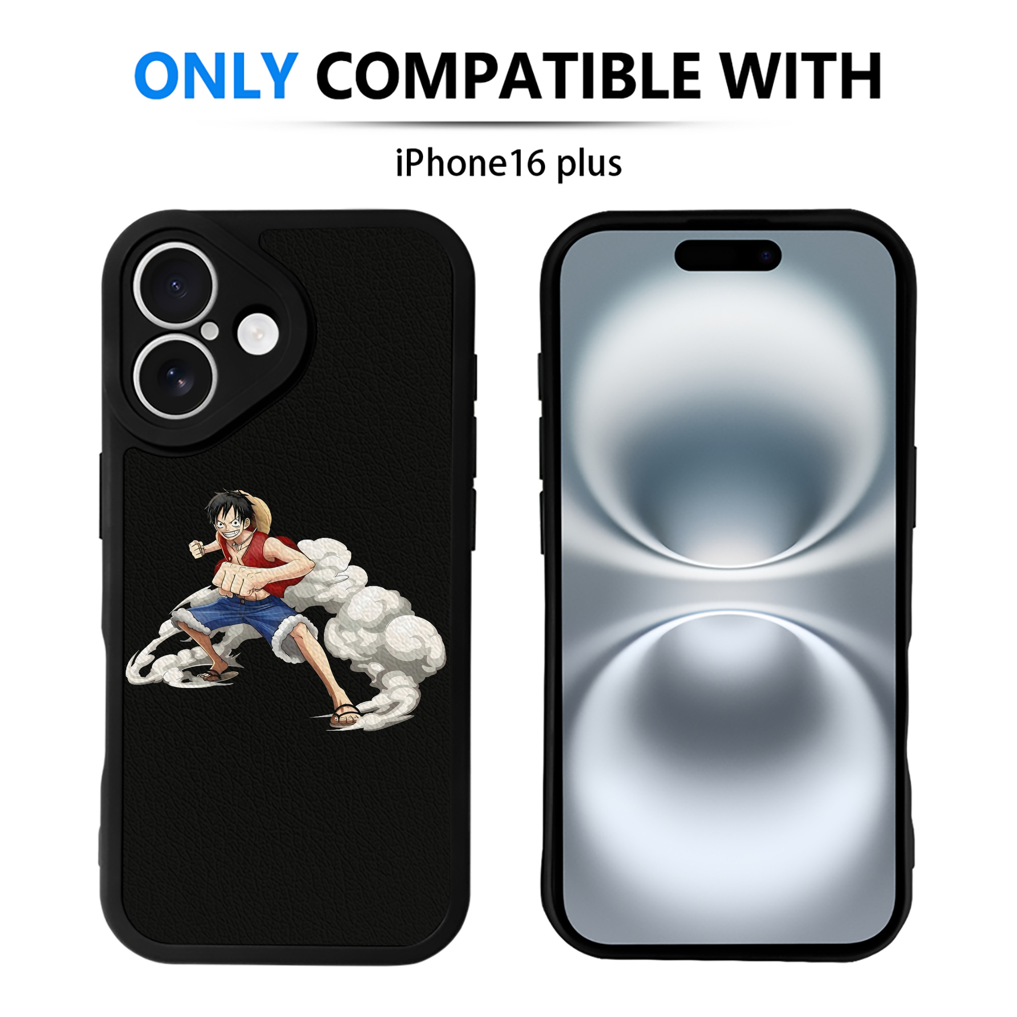 （画像用） ワンピース モンキー・D・ルフィ ONE PIECE Monkey D. Luffy 【iPhone 16シリーズ対応】シリコンスマホケース（レザー調） 材質：シリコン